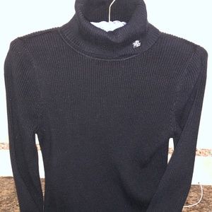 Ralph Lauren Black Ribbed Turtleneck Sweater